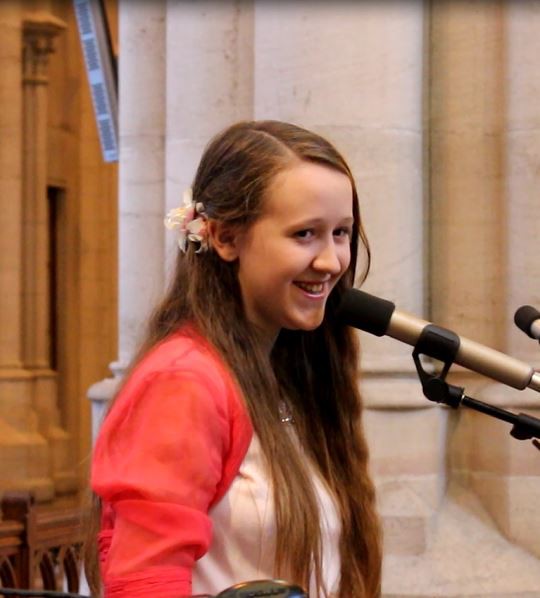 Young soprano talent Marie-Juliette during Christmas Mass 2014 in Cathedral Buenos Aires - La Plata